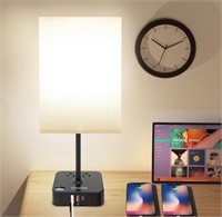 COZOO Bedside Table Desk Lamp with 3 USB Chargi...