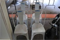 Set 4 White Metal Chairs