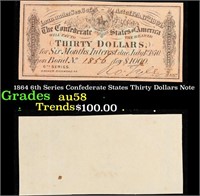 1864 6th Series Confederate States Thirty Dollars
