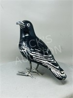 metal Raven ornament -11" L x 9" h
