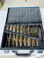 Mastercraft various drill bits in metal case