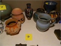 5 Small Pottery Pieces - One Chipped