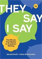 They Say/I Say: the Moves That Matter in Academ...