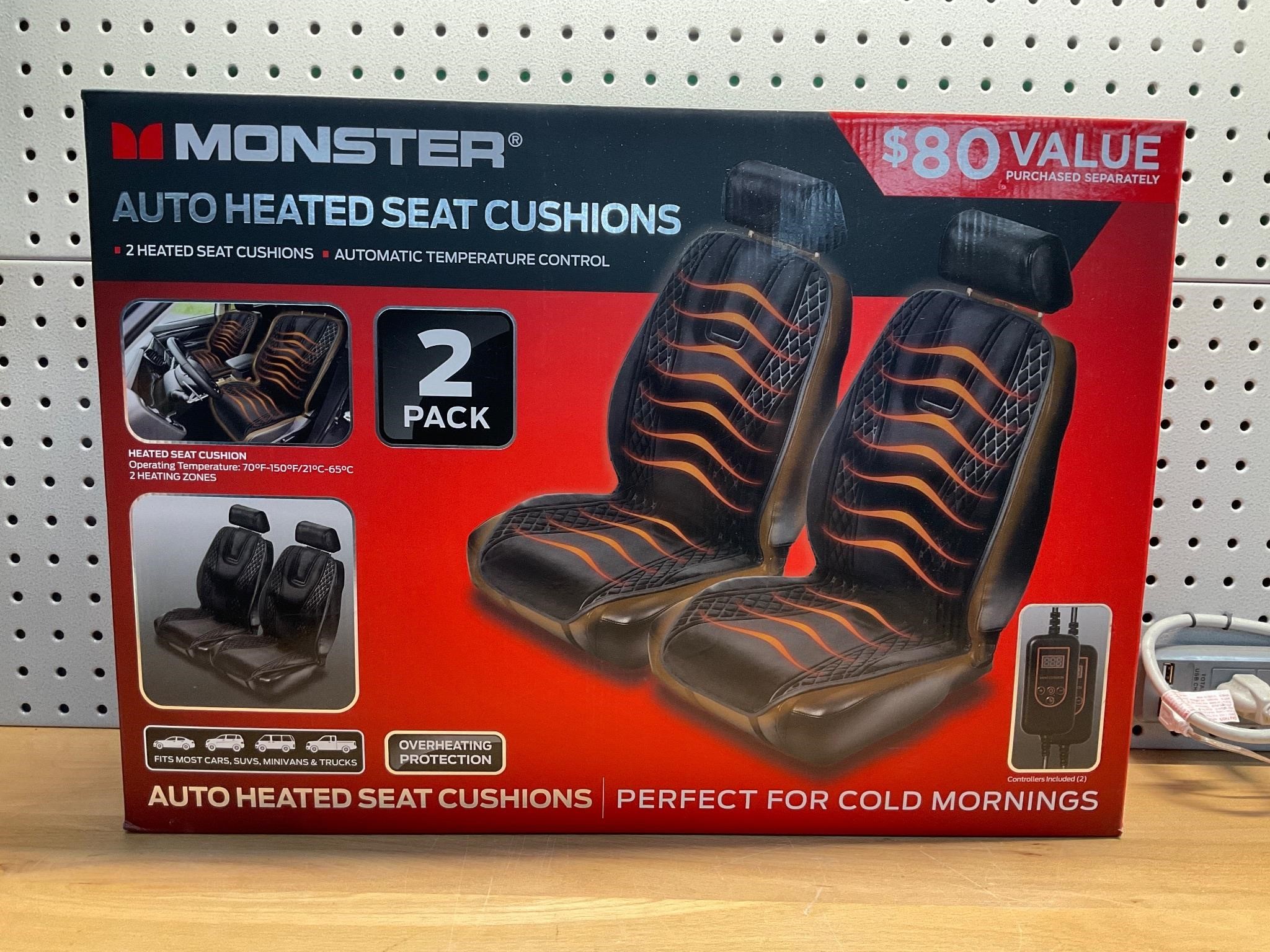 Monster auto heated seat cushions 2 pack
