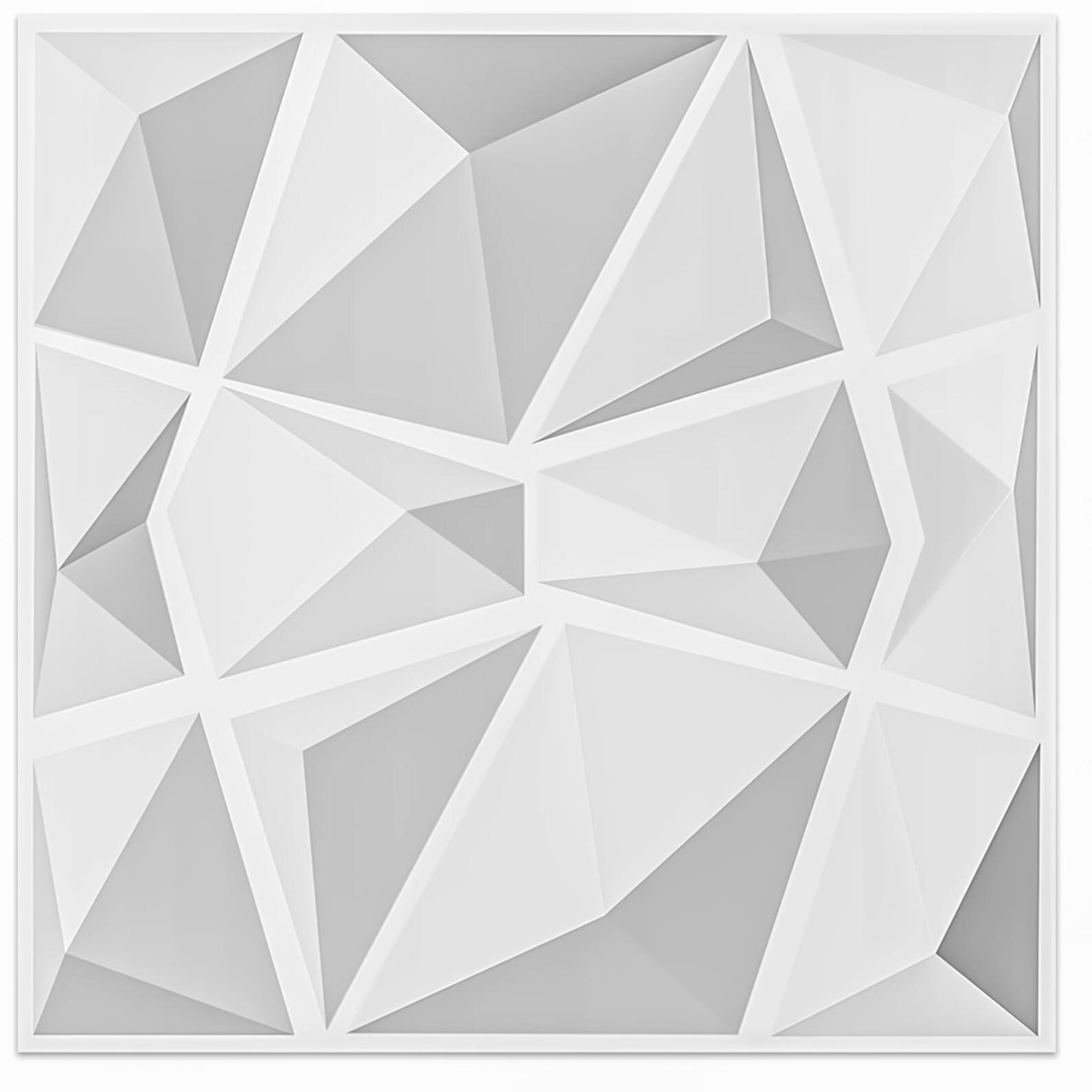 Art3d Textures 3D Wall Panels White Diamond Design