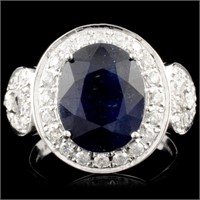 14K Gold 5.14ct Sapphire & 0.73ctw Diamond Ring