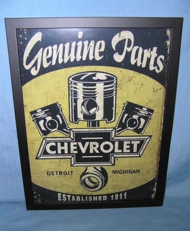 Chevrolet Genuine Parts framed retro style sign