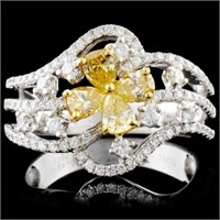 18K White Gold 0.98ctw Fancy Diamond Ring