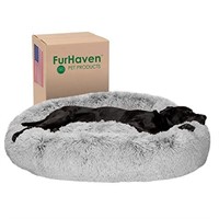 Furhaven 45" Round Calming Donut Dog Bed for Large