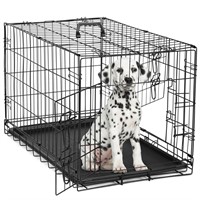 OLIXIS Dog Crate, 30 Inch Medium Double Door Dog C