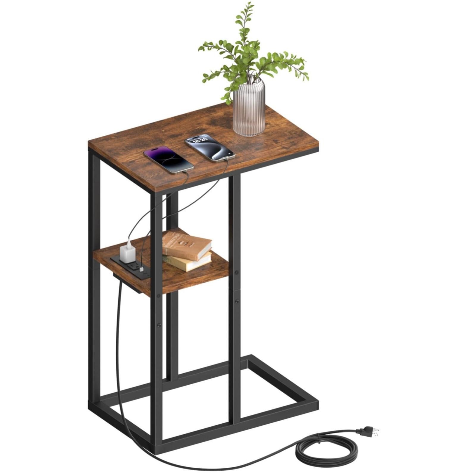 Multifunctional C Table End Table - Integrated Cha