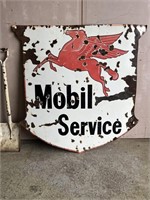 Original Mobil Service enamel shield approx