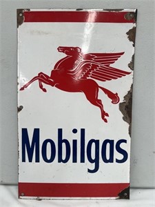 Original Mobilgas enamel pump sign approx