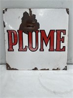 Original Plume enamel pump sign approx