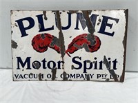 Original Plume Motor Spirit enamel post mount sign