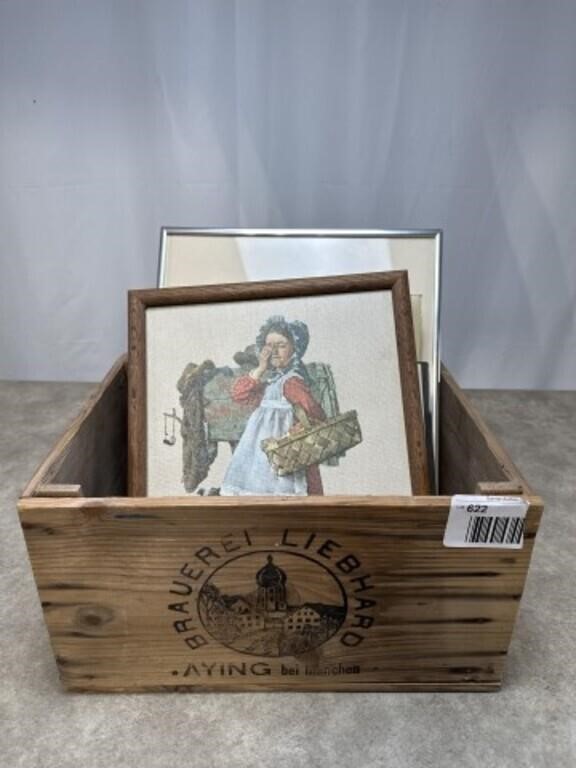 Vintage Brauereu Liebhard wooden crate and