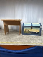 Mini Painted hump back trunk and wooden mini