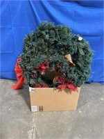 3 Christmas wreathes, largest is approximately