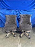Pair of rolling, swivel, adjustable, office