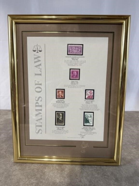 Stamps of Law Framed Stamp Collection