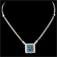 14K Gold 1.25ctw Fancy Color Diamond Necklace