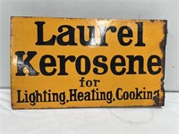 Original Laurel kerosene enamel post mount sign