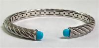 "Judith Ripka" Sterling Turquoise Cuff  27 Grams