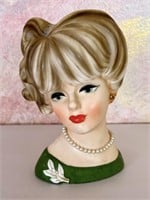 Vintage Napco Lady Head Vase - Some Wear Ck Pics