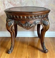 27" Round Ornate End Table