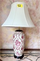 Red Delft Style Table Lamp