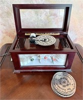 Rare Mr. Christmas Mechanical Music Box w Discs -