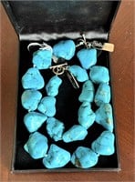 Large Turquoise Necklace & Bracelet - Pampered