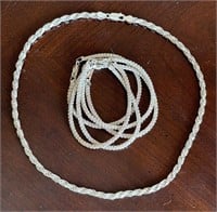 Sterling Silver Necklace & 5 Bracelets -Approx 65G
