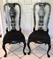 Thomasville Chinoiserie Queen Anne Style Chairs