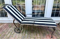 Adjustable Outdoor Wrought Iron Chaise Lounge