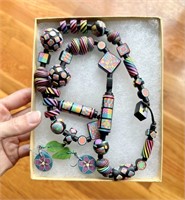 Polymer Clay Necklace & Earrings