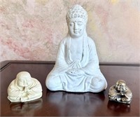 3 Pc Mixed Buddha Figurine Lot - Check Pics