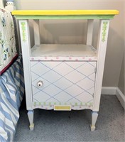 Vintage Hand Painted Night Stand / End Table