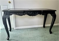 Black Sofa Table with Glass Top Inserts 51x29x20