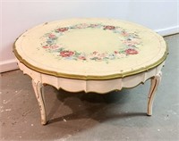 38" Round Vintage French Provincial Coffee Table w