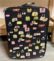 Suitcase with Handbag Print