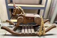 Vintage Wooden Rocking Horse