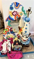 Mixed Lot with Clown Lamp Base & More