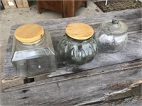 (3) Glass Canisters