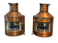 Pair Brass Ship Lanterns