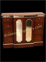 Block Front Mirrored Console Cabinet