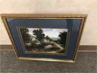 Large Gold Framed Gristmill Decorator Pic