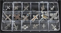 (18) Sterling Silver Pendant Crosses