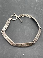 Sterling silver trust in The Lord bracelet