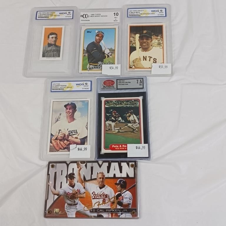 Barry Bonds/Willie Mays Graded Sports Cards